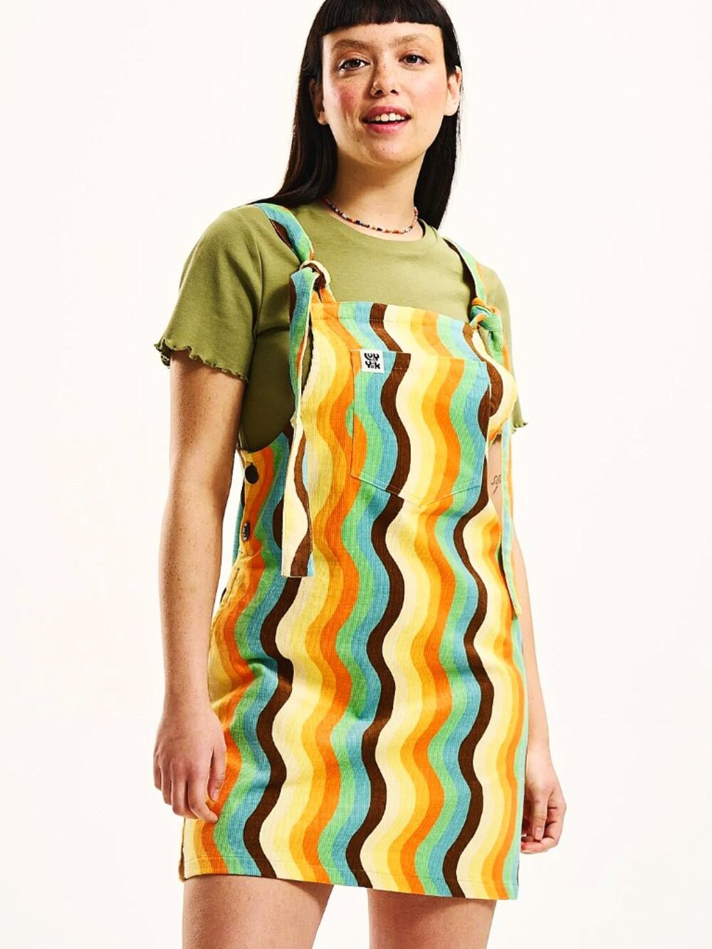 Lucy & Yak Mini Pini Dress Corduroy "All Wavy" Print UK 18 / US 14 NWOT